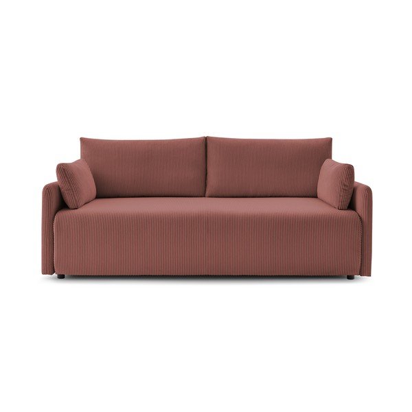 Różowa sztruksowa rozkładana sofa 211 cm Marcel – Bobochic Paris