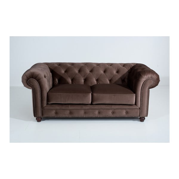 Ciemnobrązowa sofa Max Winzer Orleans Velvet, 196 cm