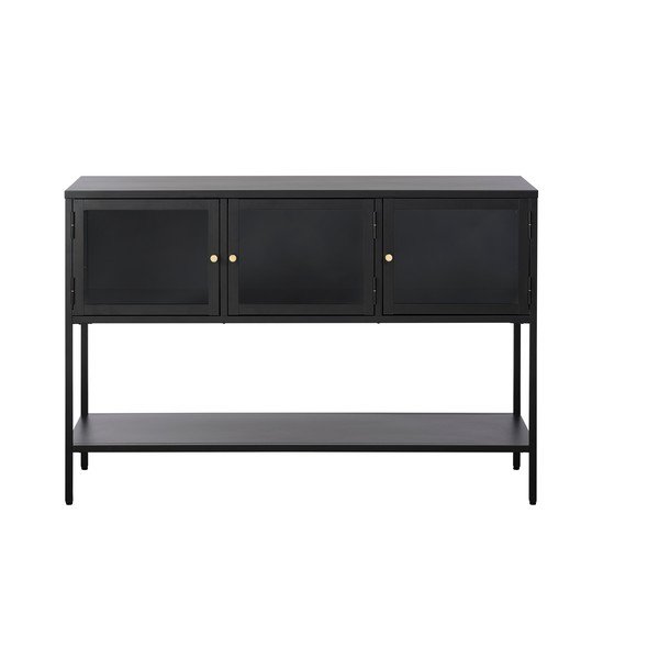 Czarna metalowa witryna 132x88 cm Carmel – Unique Furniture-image-3