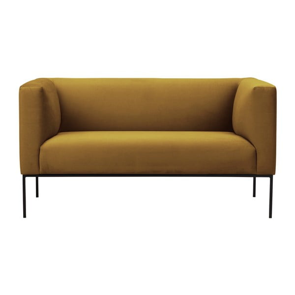 Żółta aksamitna sofa Windsor & Co Sofas Neptune, 145 cm