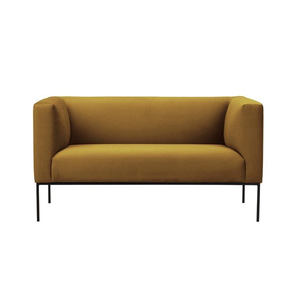 Żółta aksamitna sofa Windsor & Co Sofas Neptune, 145 cm