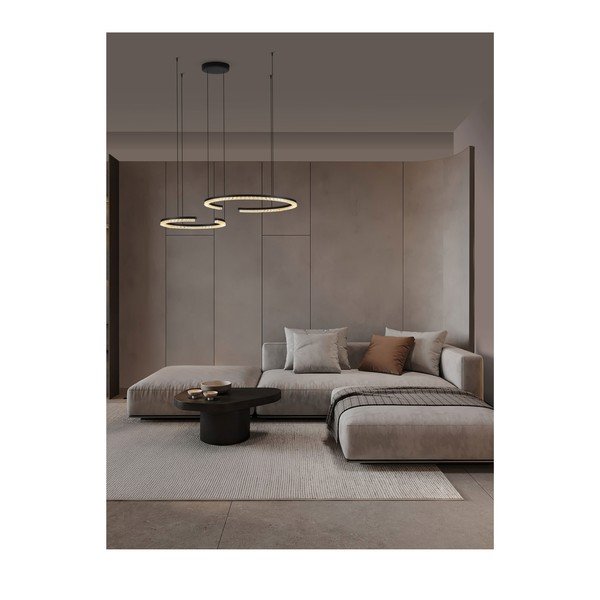 Aluminiowa lampa wisząca LED ze ściemniaczem w kolorze matowej czerni Greamy – Nova Luce-image-1