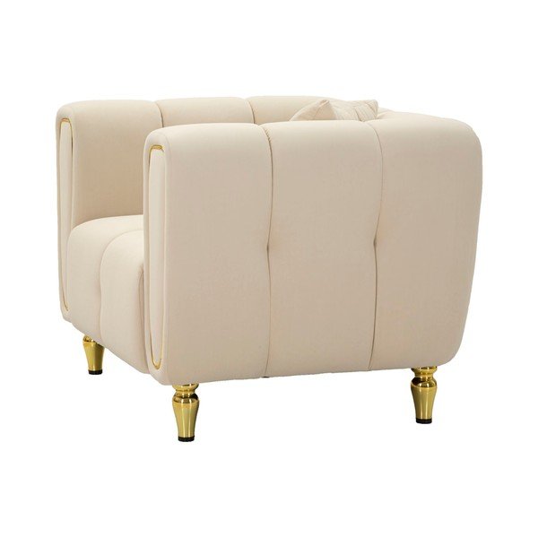 Kremowy aksamitny fotel Alma – Mauro Ferretti-image-4