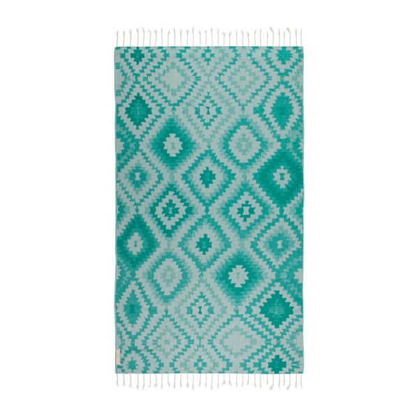 Zielony ręcznik hammam Begonville Vive, 180x95 cm