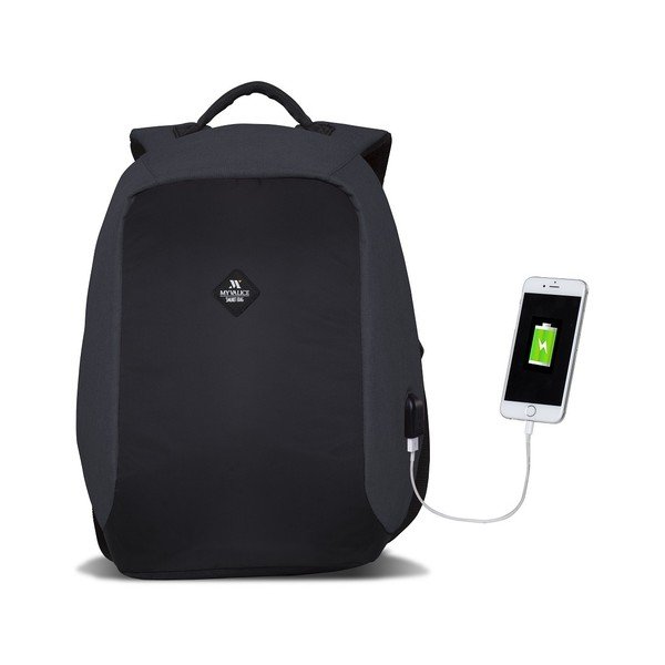 Szaroczarny plecak z portem USB My Valice SECRET Smart Bag-image-4