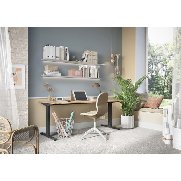 Biurko z elektryczną regulacją wysokości z blatem w dekorze dębu 80x180 cm Lissabon – Germania-image-1