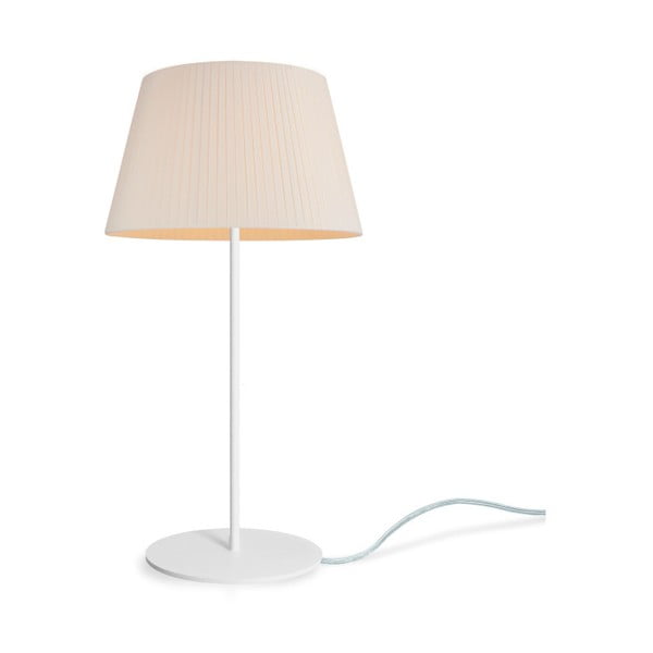 Kremowa lampa stołowa z białą podstawką Bulb Attack Dos Plisado, ⌀ 36 cm