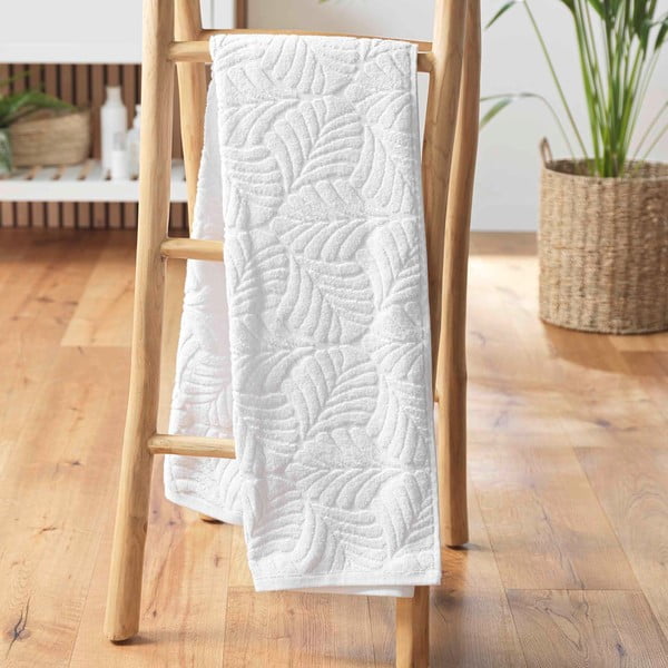 Biały bawełniany ręcznik kąpielowy frotte 70x130 cm Madeira – douceur d'intérieur-image-1