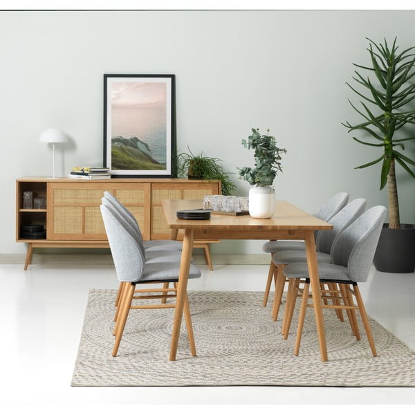 Rozkładany stół z blatem w dekorze dębu w naturalnym kolorze 190x90 cm Barrali – Unique Furniture-image-2