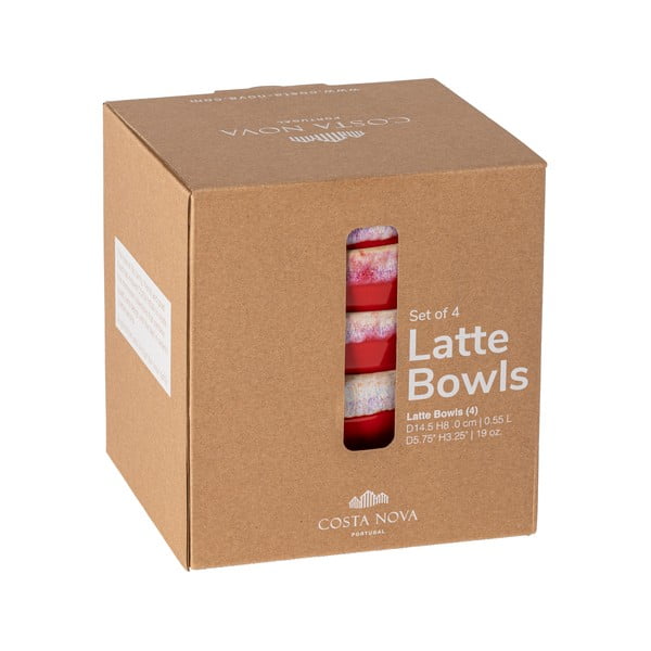 Czerwone kamionkowe miski zestaw 4 szt. ø 15 cm Latte – Costa Nova-image-3