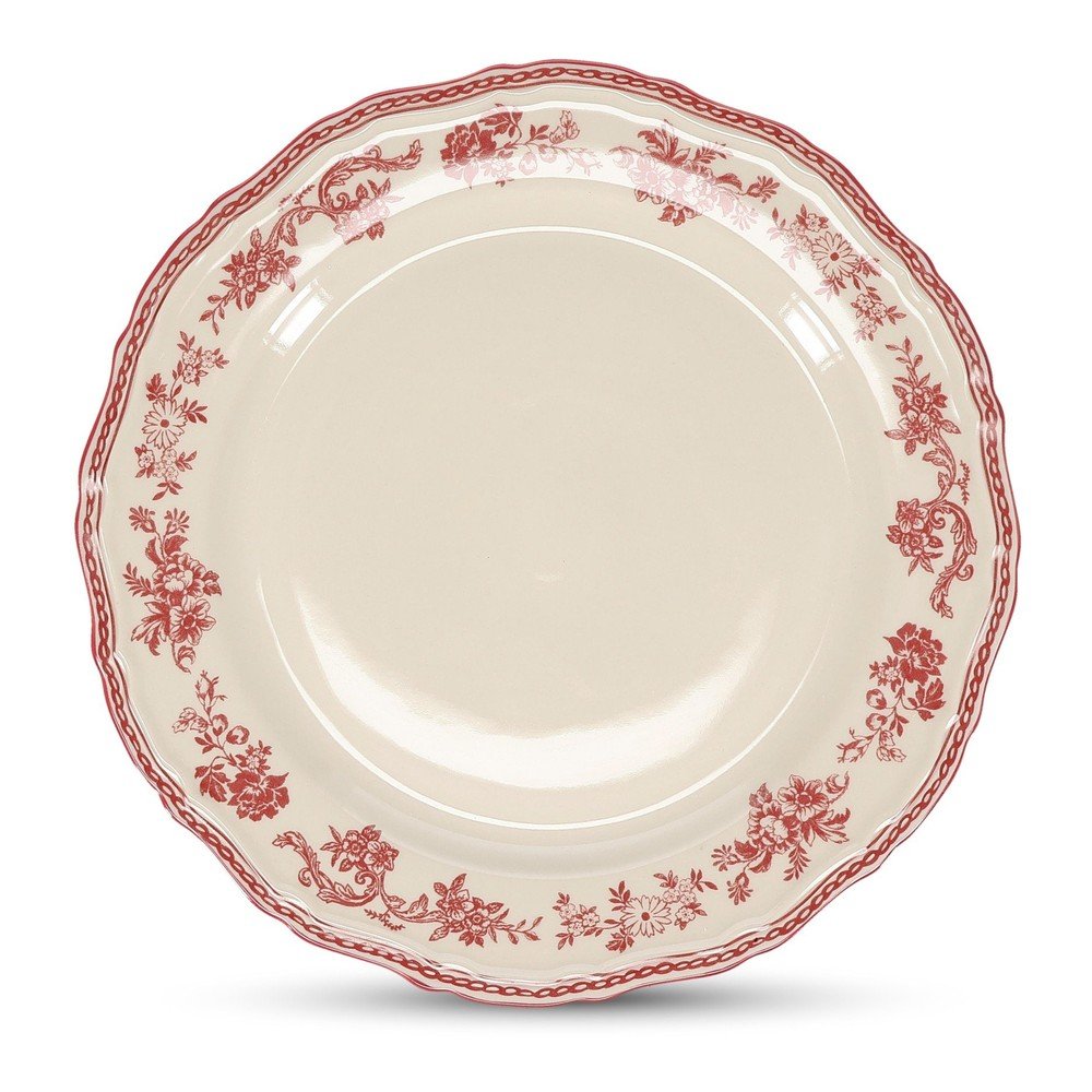 Bordowy/w kolorze kości słoniowej porcelanowy talerz ø 27 cm Cyril – S|P Collection