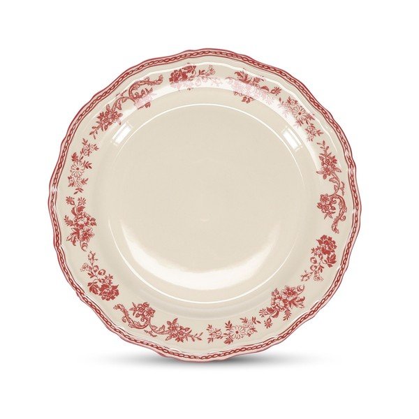 Bordowy/w kolorze kości słoniowej porcelanowy talerz ø 27 cm Cyril – S|P Collection