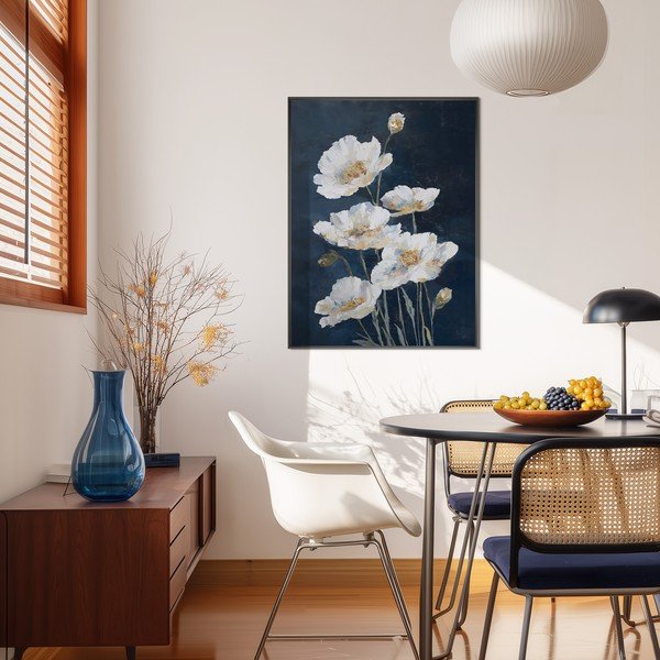 Obraz drukowany z ramą w zestawie 60x80 cm White Poppies – Styler-image-1
