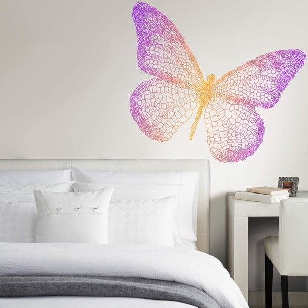 Naklejka na ścianę Tęczowy motyl, 50x70 cm