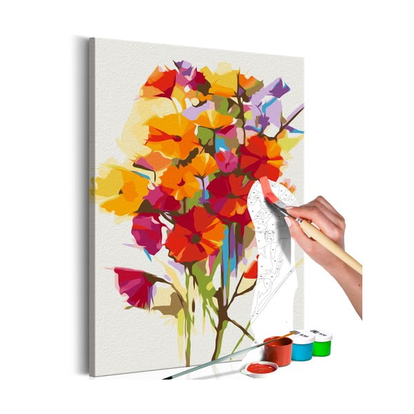 Zestaw płótna, farb i pędzli DIY Artgeist Summer Flowers, 60x40 cm