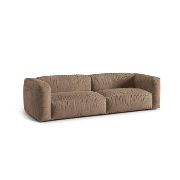 Jasnobrązowa aksamitna sofa modułowa 240 cm Martina – Micadoni -image-1