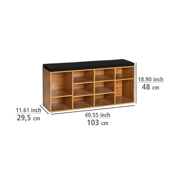 Naturalna szafka na buty w dekorze drewna egzotycznego z siedziskiem Loft – Wenko-image-4