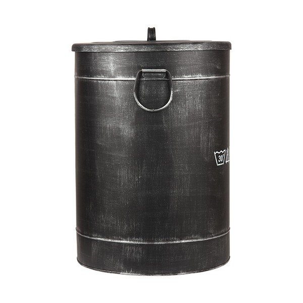 Czarny kosz metalowy na pranie LABEL51, ⌀ 40 cm-image-1