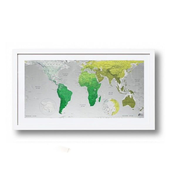 Zielona mapa świata The Future Mapping Company Future Map, 101x58 cm