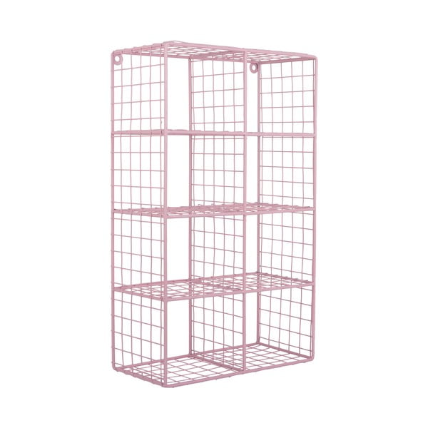 Jasnoróżowa wielopoziomowa stalowa półka 30 cm Reja – PT LIVING-image-2