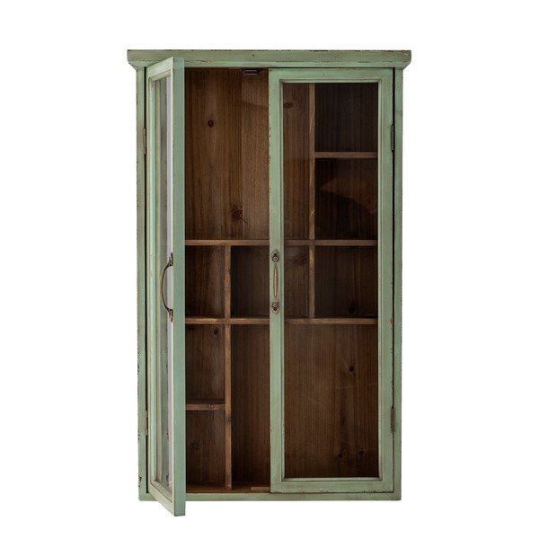 Zielona witryna z litego drewna jodłowego 13,5x80 cm Hazem – Bloomingville-image-3