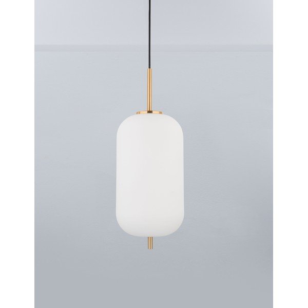 Biała/w kolorze mosiądzu szklana lampa wisząca ø 22 cm Lato – Nova Luce-image-1