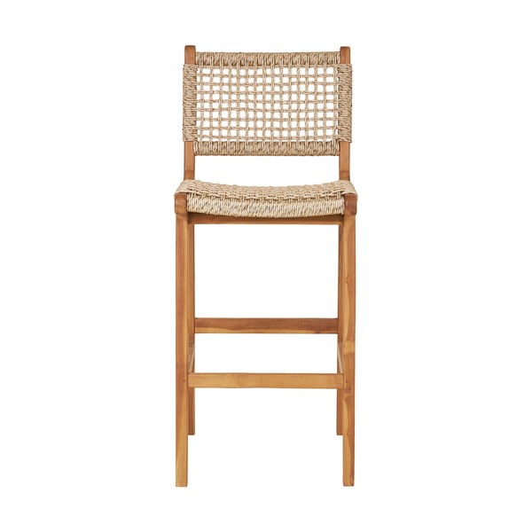 Hoker z litego drewna tekowego w naturalnym kolorze (wysokość siedziska 60 cm) Derby – House Nordic-image-1