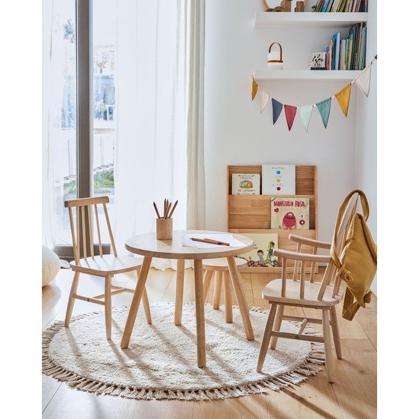 Kremowy bawełniany dywan dziecięcy ø100 cm Orwen – Kave Home-image-1