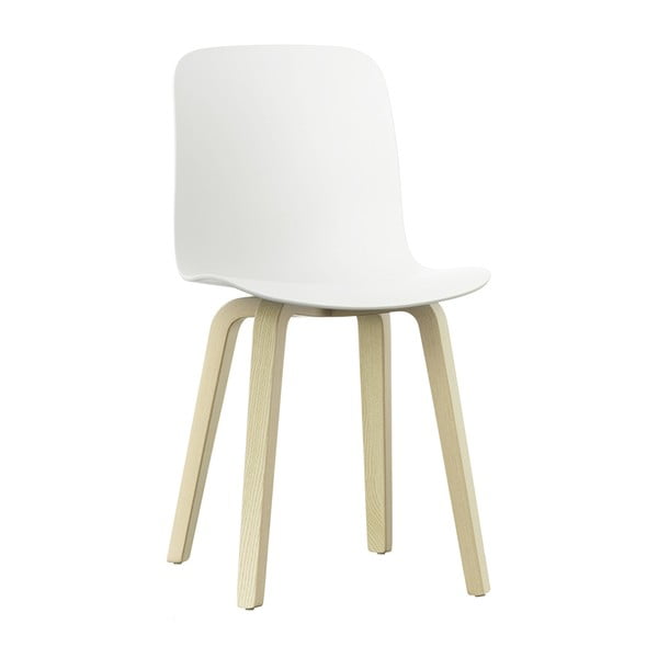 Białe krzesło z nogami z drewna jesionu Magis Substance