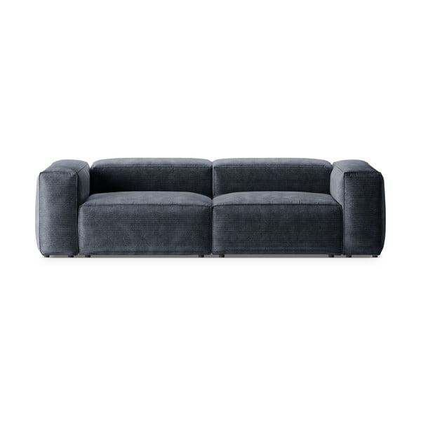 Szaroniebieska sztruksowa sofa 264 cm Bergamo – Cosmopolitan Design