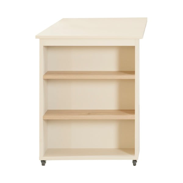 Beżowe podwyższone łóżko dziecięce ze schowkiem bez stelaża 90x200 cm Studio – Roba-image-4