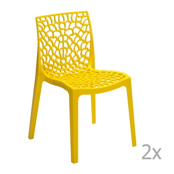 Zestaw 2 żółtych krzeseł Castagnetti Apollonia