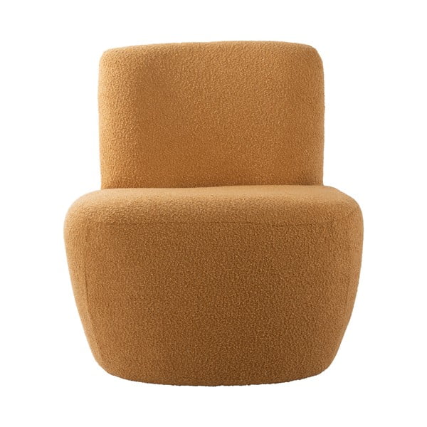 Żółty fotel z materiału bouclé Ada – Leitmotiv-image-2