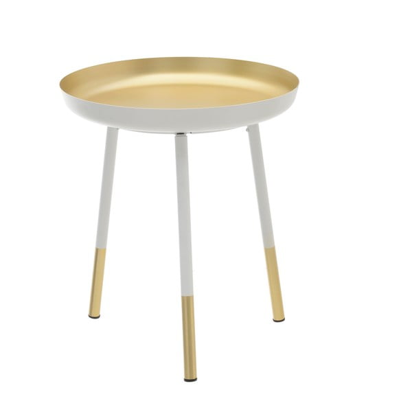 Metalowy stolik z dekorem w kolorze złota InArt Astra