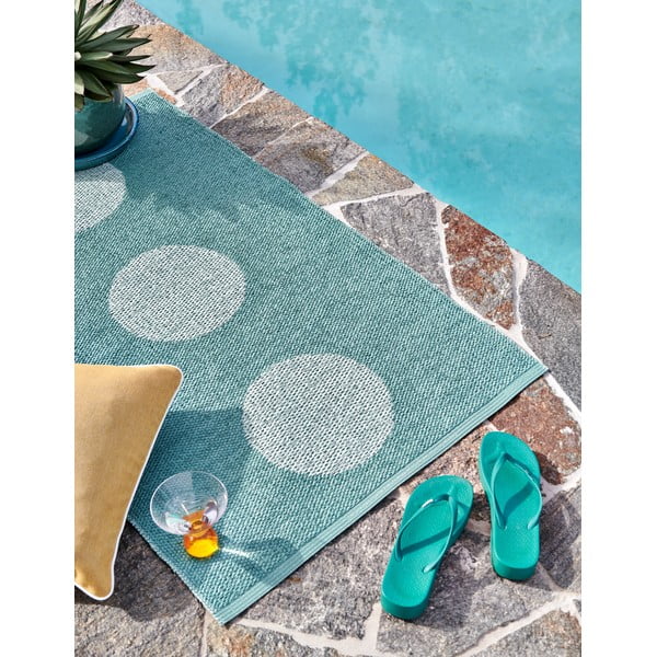 Turkusowy dywan odpowiedni na zewnątrz 70x120 cm Vera Pop Jade – Pappelina-image-1