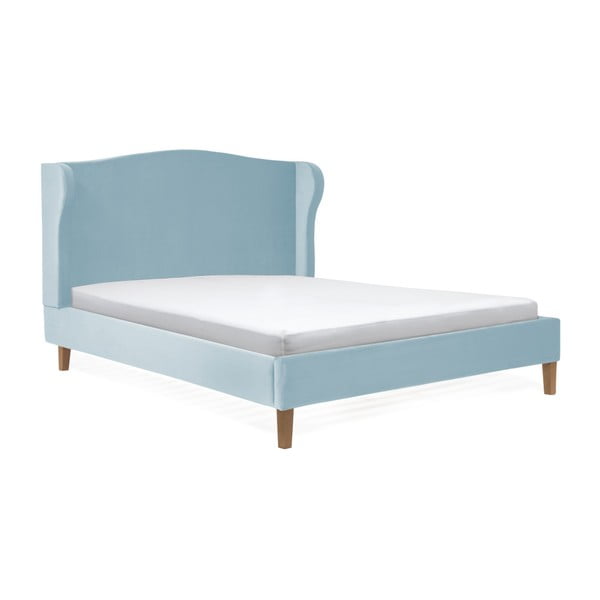 Jasnoniebieskie łóżko z drewna bukowego Vivonita Windsor, 180x200 cm