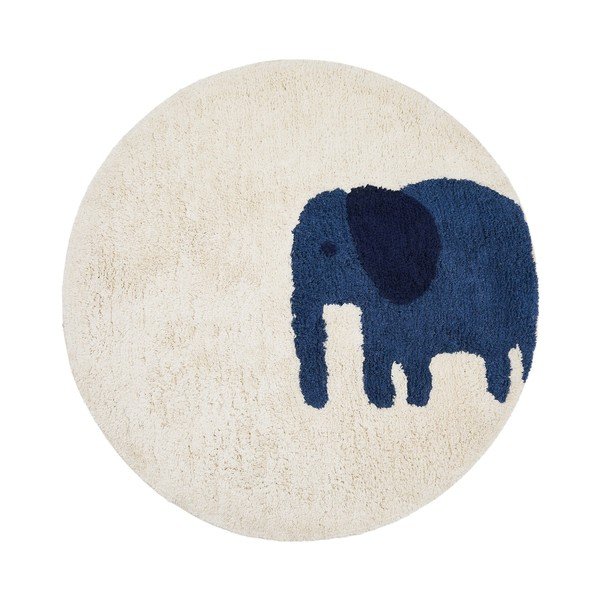 Bawełniany dywan dziecięcy odpowiedni do prania/tkany ręcznie w kolorze kości słoniowej ø100 cm Tandani – Kave Home
