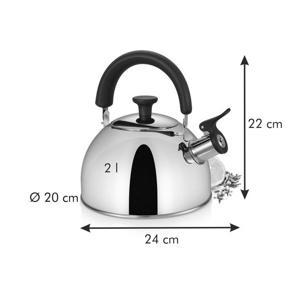Czajnik ze stali nierdzewnej w kolorze srebra 2 l Perfecta – Tescoma-image-2