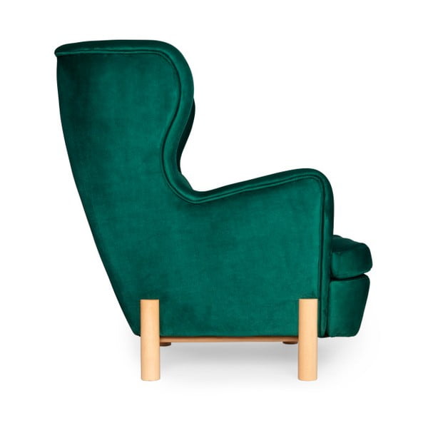 Ciemnozielony fotel uszak SKANDICA Ingrid Green-image-1
