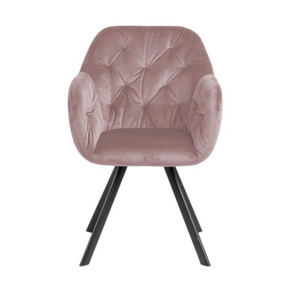 Jasnoróżowy tapicerowany fotel jadalniany z podłokietnikami Lola – Actona-image-1