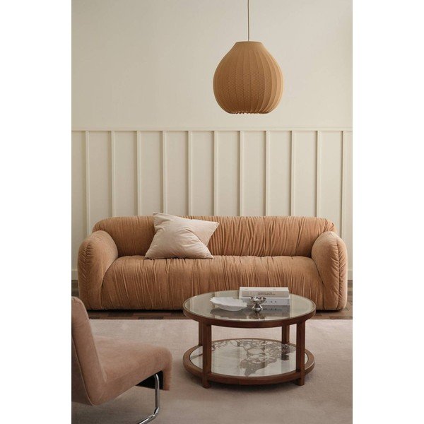 Szarobeżowa sofa z tkaniny szenilowej 221 cm Elvisa – Ellos Home-image-1