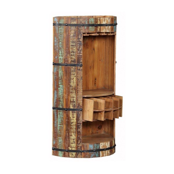 Szafka na wino z drewna z recyklingu liczba butelek 8, 60x115 cm Kaveri – Interia Home & Living-image-4