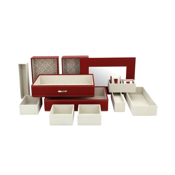 Szkatułka na biżuterię Module Red, 30x21x18 cm-image-1