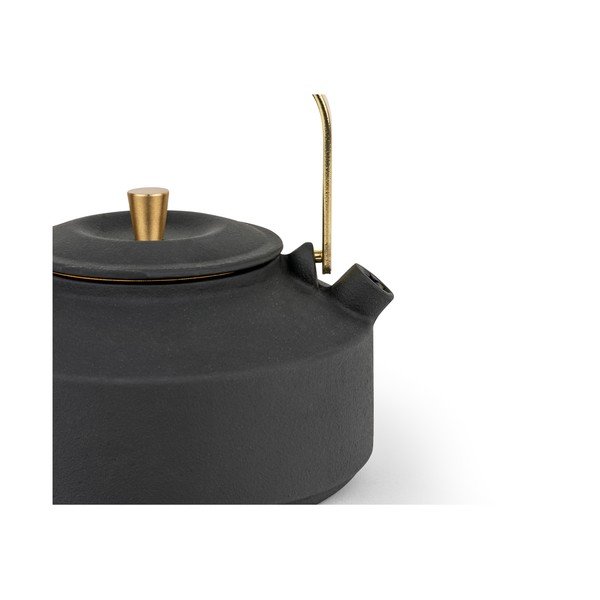 Czarny żeliwny dzbanek do herbaty z sitkiem 1 l Shangdong – Bredemeijer-image-4