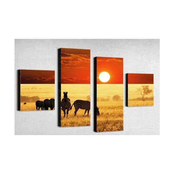 Czteroczęściowy obraz Africa, 50x100 cm