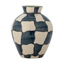 Niebiesko-kremowy szklany ręcznie malowany wazon (wysokość 24 cm) Check – Bloomingville