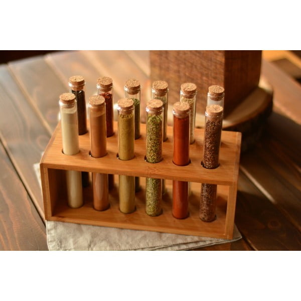 Zestaw pojemników na przyprawy 12 szt. ze stojakiem Vanilla – Bambum-image-1