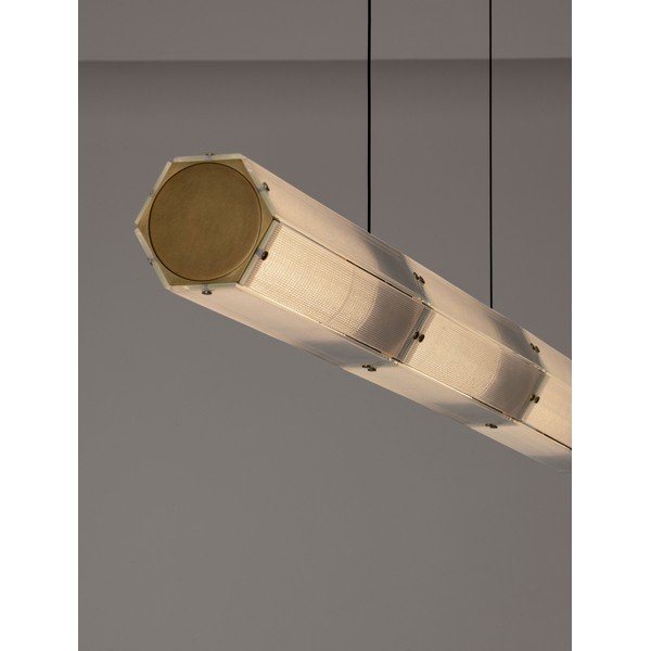 Stalowa lampa wisząca LED ze ściemniaczem w kolorze mosiądzu ze szklanym kloszem Essenzo – Nova Luce-image-2