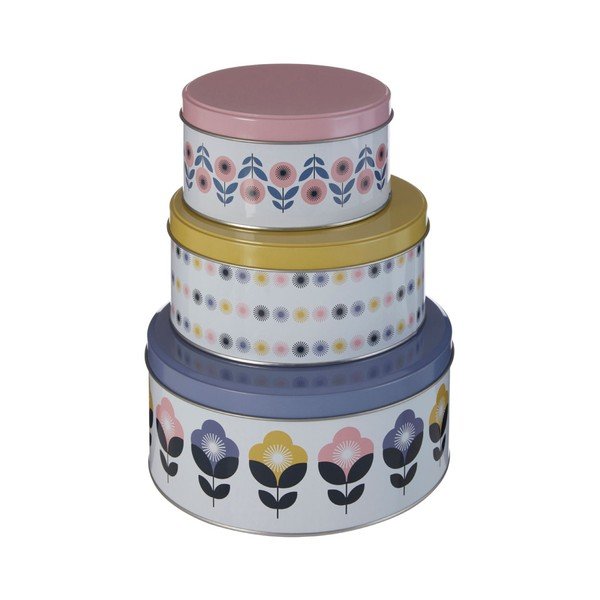 Dekoracyjne metalowe pojemniki z pokrywką zestaw 3 szt. Joni – Premier Housewares-image-1