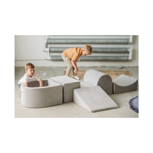 Kremowy sztruksowy piankowy plac zabaw 5 szt. wysokość 30 cm 250x45 cm Montessori – Meowbaby-image-1